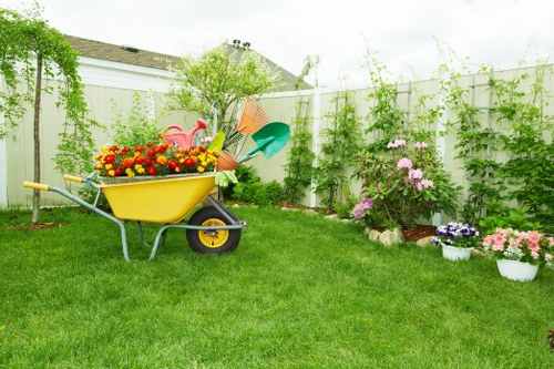 Gardening team separating green waste for recycling in Norbiton
