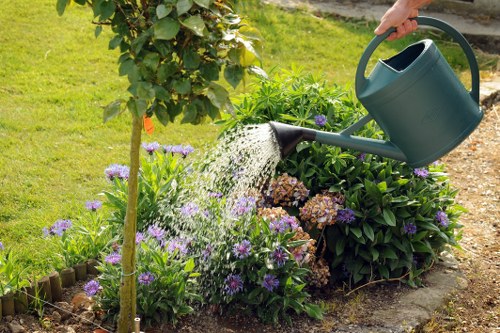 Organic garden waste sorted for composting and recycling